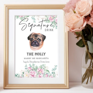 Pug Dog Signature Drink Sign