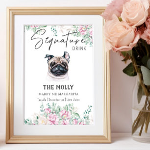 Pug Dog Signature Drink Sign