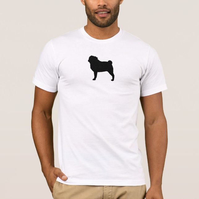 Pug Dog Silhouette | Cool Pug Lover's T-Shirt (Front)