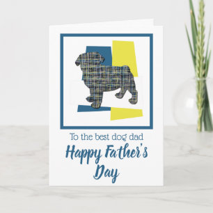 Pug Dog Silhouette TriColour Father’s Day Card