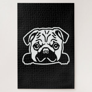 Pug Dog Sketch Portrait Jigsaw Puzzle