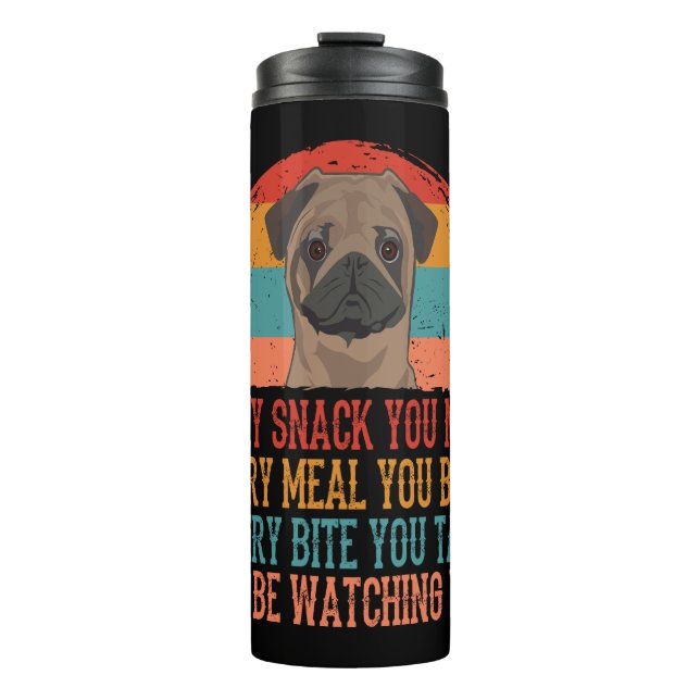 Pug dog thermal tumbler (Front)