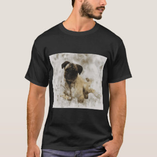 Pug dog watercolour digital portrait T-Shirt