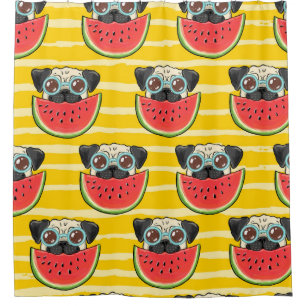 Pug Dog Watermelon: Summer Seamless.