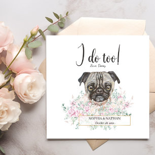 Pug Dog Wedding Cocktail Napkins
