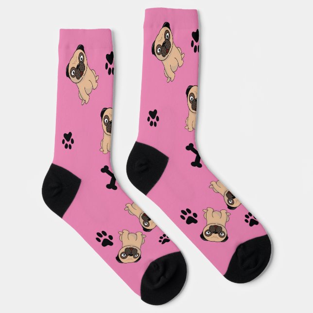 Pug dog women's  socks (Right)