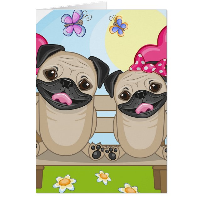 Pug Dogs In Love (Front)