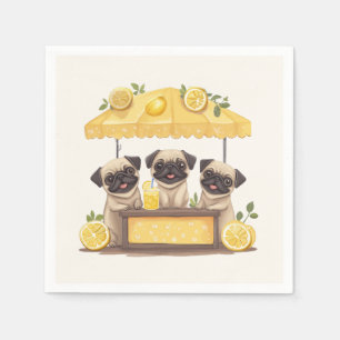 Pug Dogs Lemonade Stand Napkin
