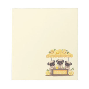 Pug Dogs Lemonade Stand Notepad