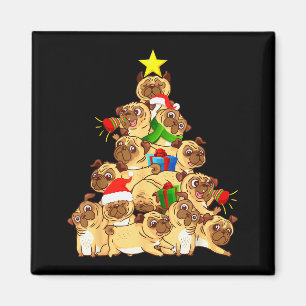 Pug Dogs Tree Christmas Sweater Xmas Pet Animal Do Magnet