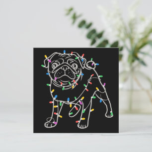 Pug Dogs Tree Christmas Sweater Xmas Pet Animal  Holiday Card
