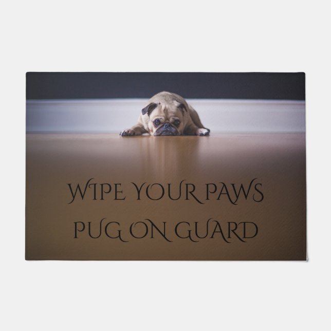 Pug doormat!  Wipe your paws. Doormat (Front)
