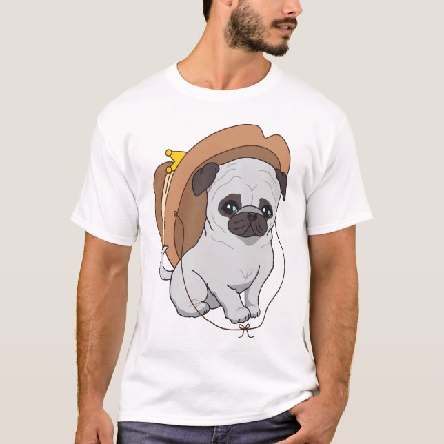 Pug Drawing 2 By Pablo Fernandez T-Shirt (Front)