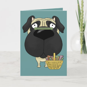 Pug - Easter Bone Hunt, Anyone? Holiday Card