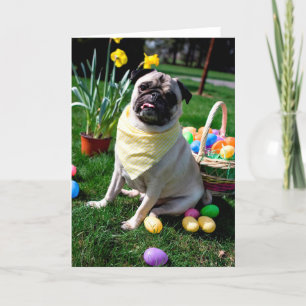 Pug Easter Holiday Card