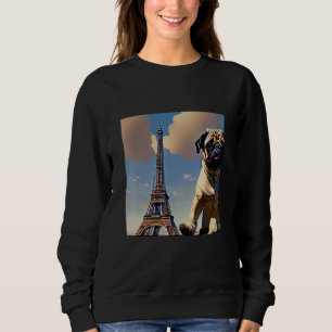 Pug Eiffel Tower France Paris Men Women Girls Do Sweatshirt
