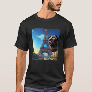 Pug  Eiffel Tower France Paris  Men Women Girls Do T-Shirt