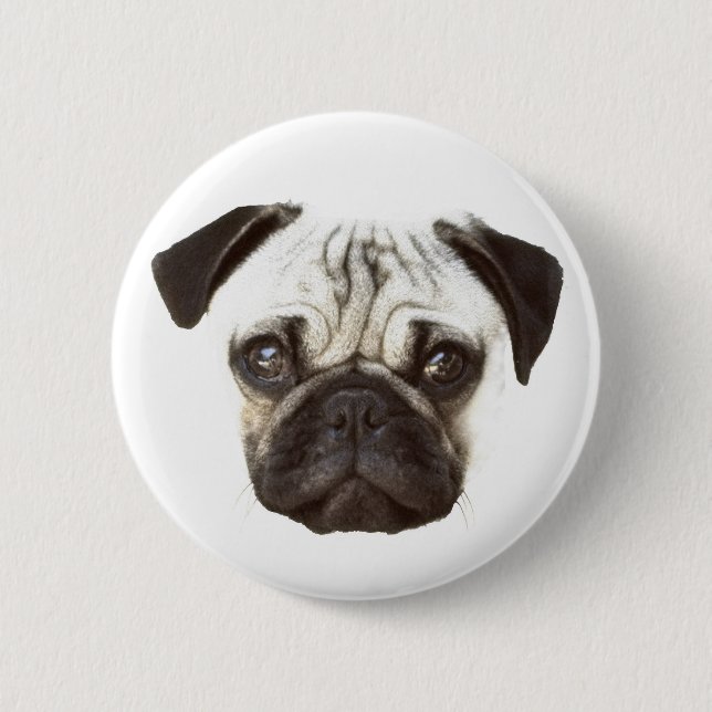 Pug Face 2 Inch Round Button (Front)