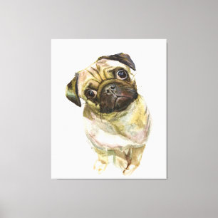 Pug Face Art Print   Cute Pug Dog