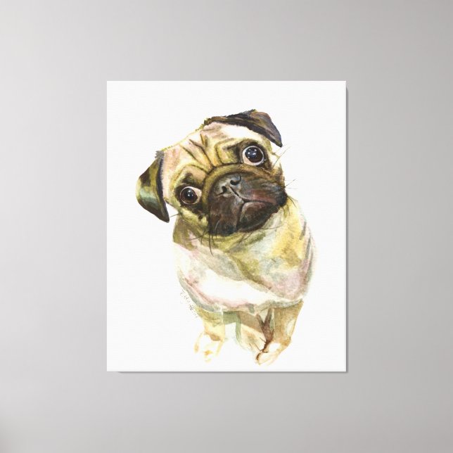 Pug Face Art Print | Cute Pug Dog (Front)
