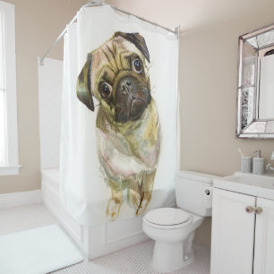 Pug Face Art Print   Cute Pug Dog