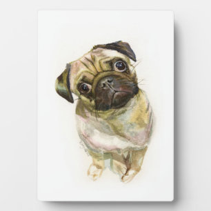 Pug Face Art Print   Cute Pug Dog Plaque