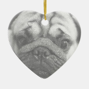 Pug Face Ceramic Ornament