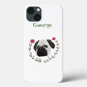 Pug Face, Dog Art iPhone 13 Case