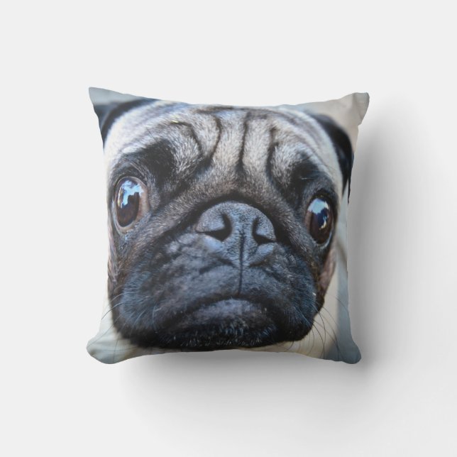 PUG FACE FOCUS OUTDOOR PILLOW (Front)