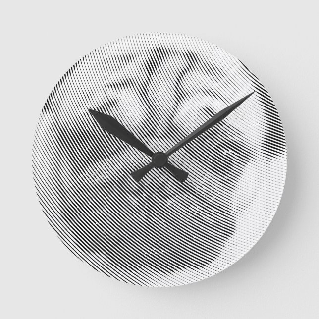 Pug Face Round Clock (Front)