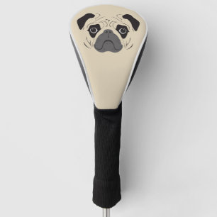 Pug Face Silhouette Golf Head Cover