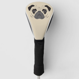 Pug Face Silhouette Golf Head Cover