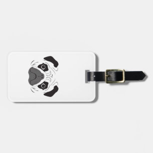 Pug Face Silhouette Luggage Tag