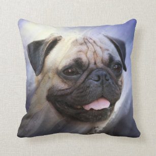 Pug face throw pillow