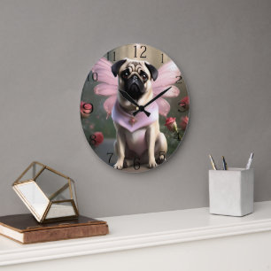 Pug Fairy Princess, Large Clock
