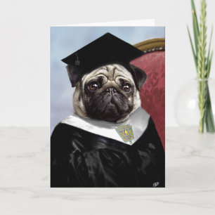 Pug family graduation card