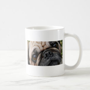 pug fawn eyes coffee mug