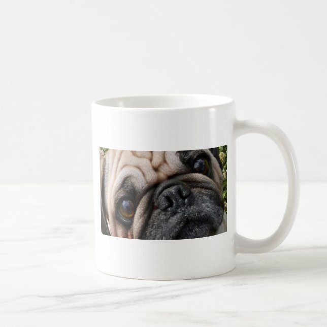 pug fawn eyes coffee mug (Right)