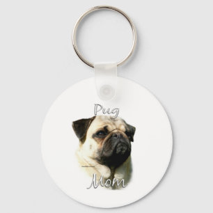 Pug (fawn) Mom 2 Keychain