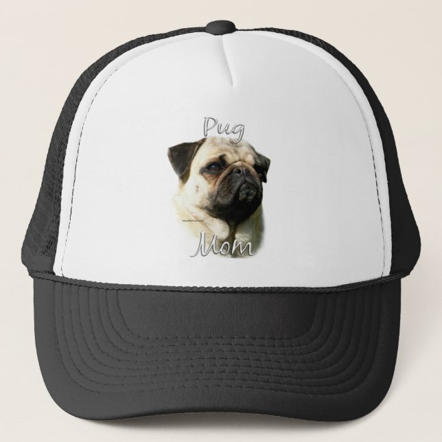 Pug (fawn) Mom 2 Trucker Hat (Front)