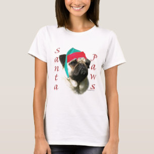Pug (fawn) Santa Paws T-Shirt
