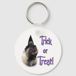 Pug (fawn) Trick Keychain