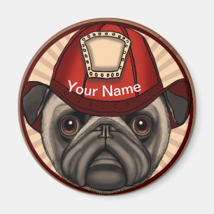 Pug Firefighter magnet