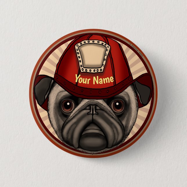 Pug Firefighter  pin (Front)