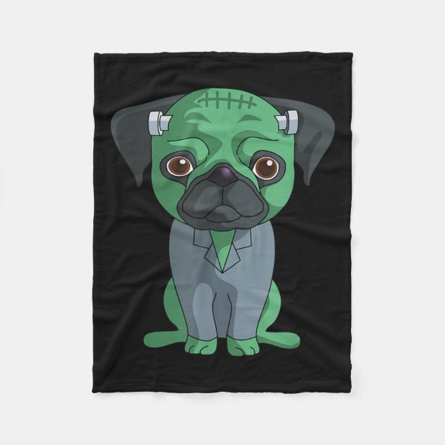 Pug Fleece Blanket (Front)