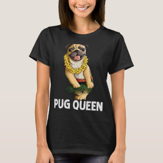 Pug For Women Grandma Hula Dancer Pug T-Shirt