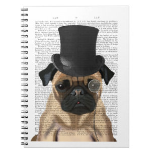 Pug, Formal Hound and Hat Notebook
