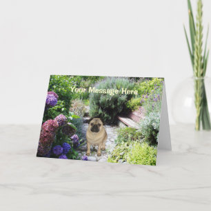 Pug Garden Greeting Card