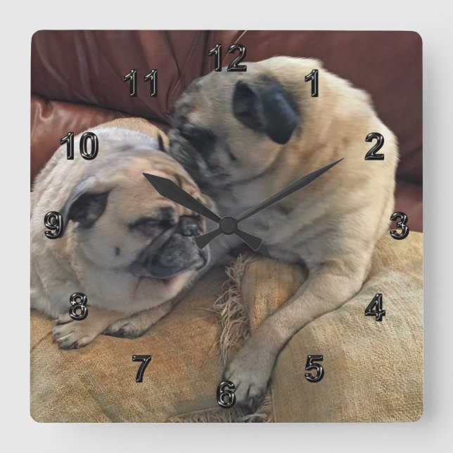 Pug Gifts for Pug Lovers or Your PHOTO Clock (Front)