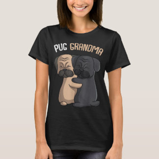 Pug Grandma Dog Mom Lover Owner Women T-Shirt